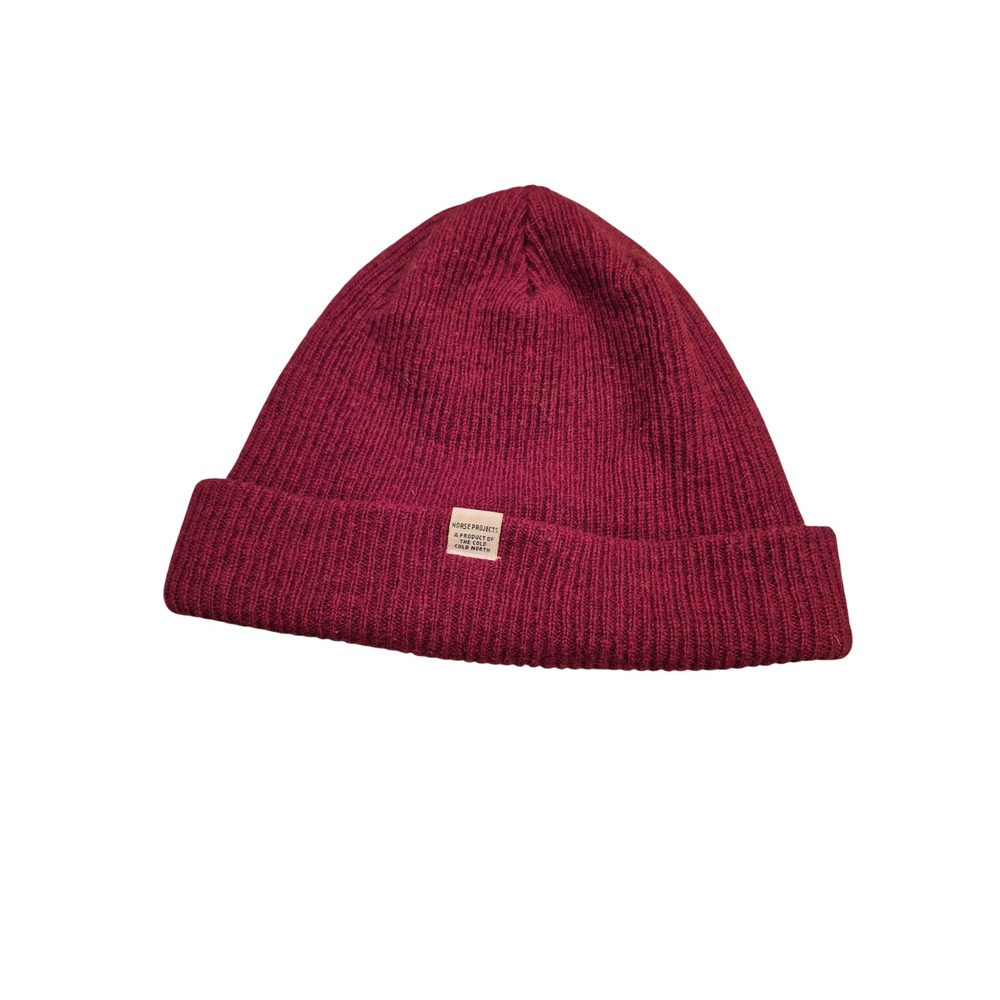Norse Projects Norse Beanie Red Lambswool Knit Hat N95-0249 Mens OS